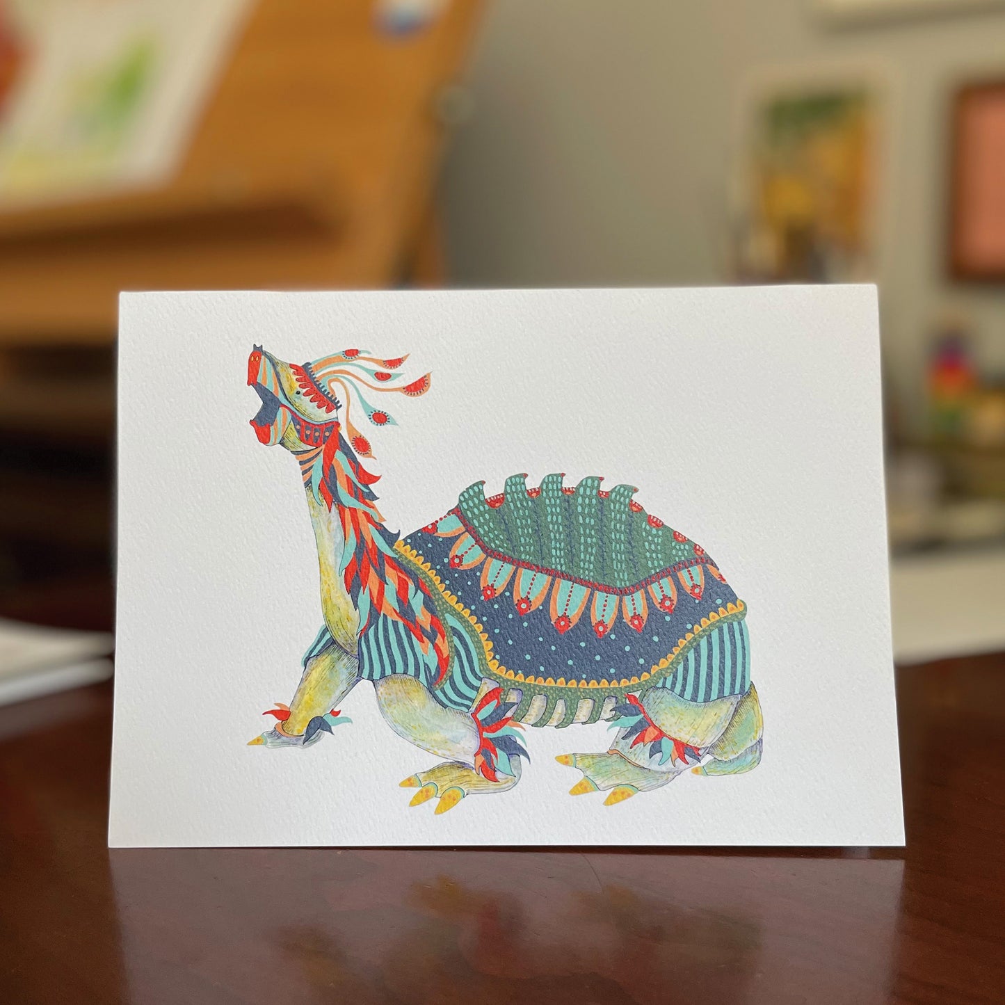 Folk Art Turtle Greeting Card
